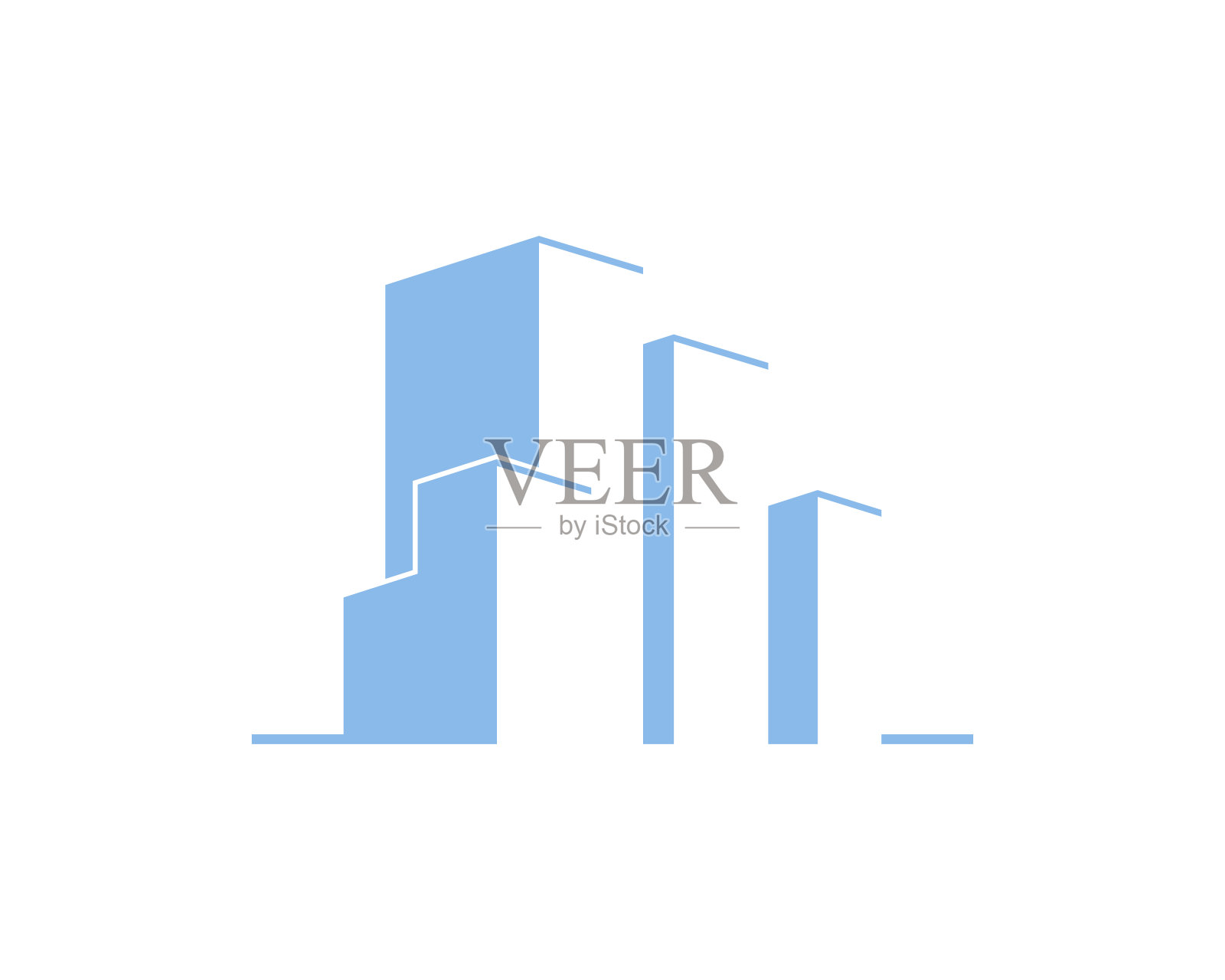 简单而现代的建筑轮廓插画图片素材