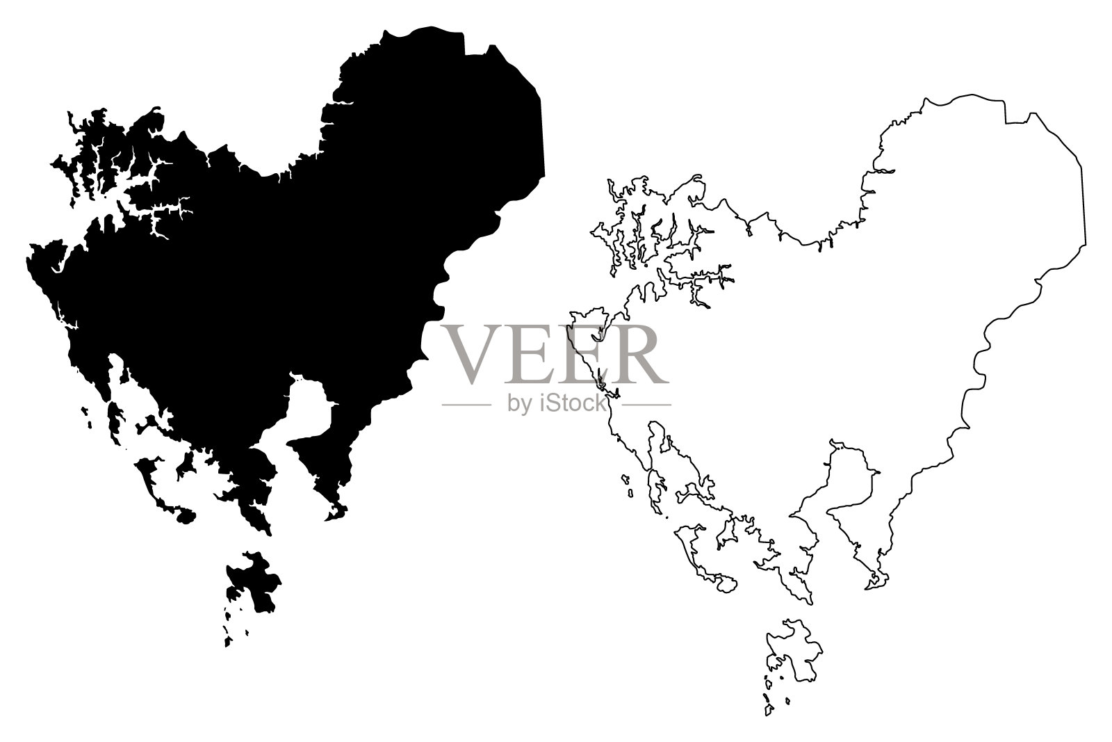 马里兰州多切斯特县(美国县，美利坚合众国)地图矢量插图，涂鸦素描多切斯特地图插画图片素材