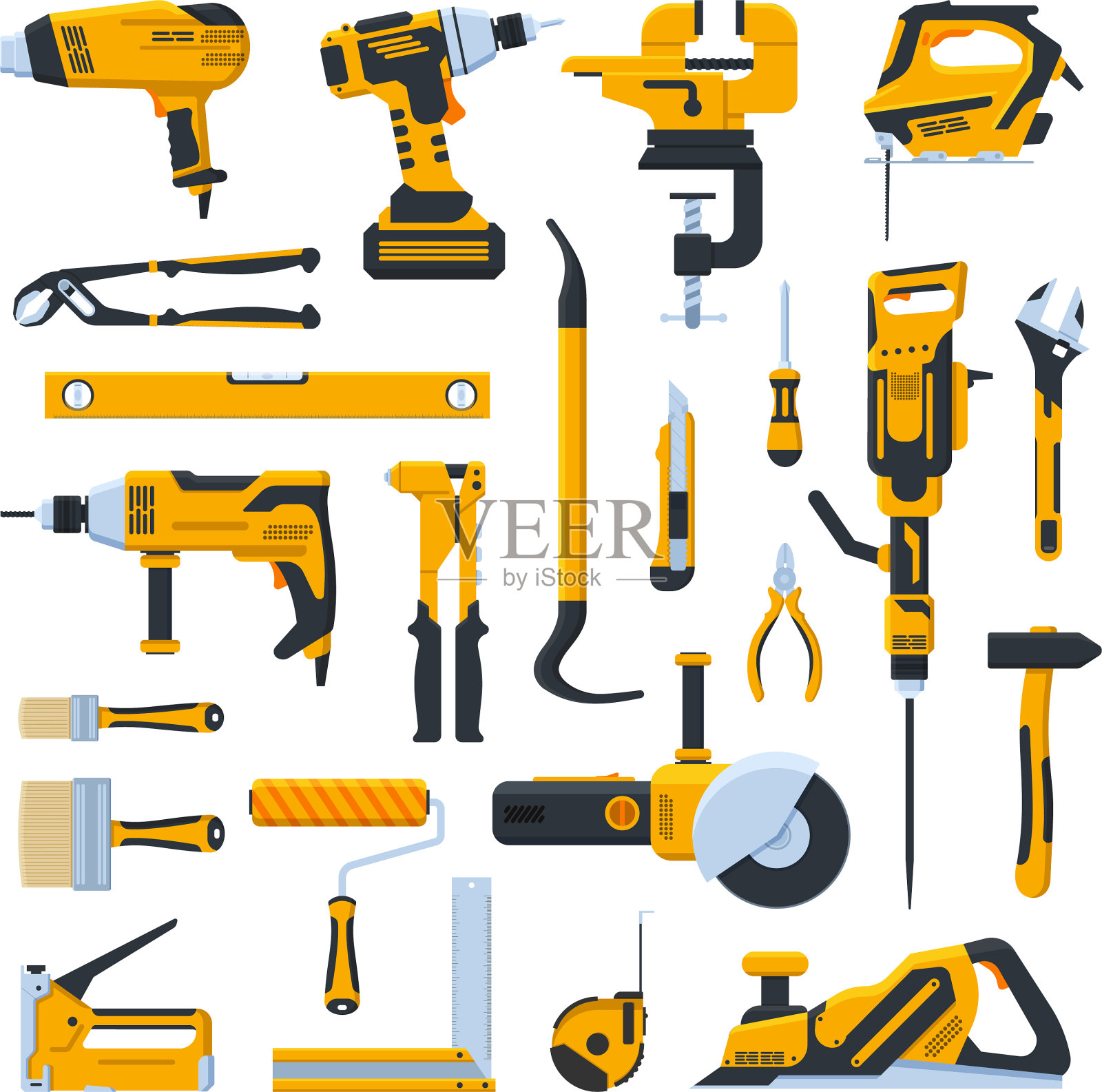 建筑施工工具建造家园插画图片素材