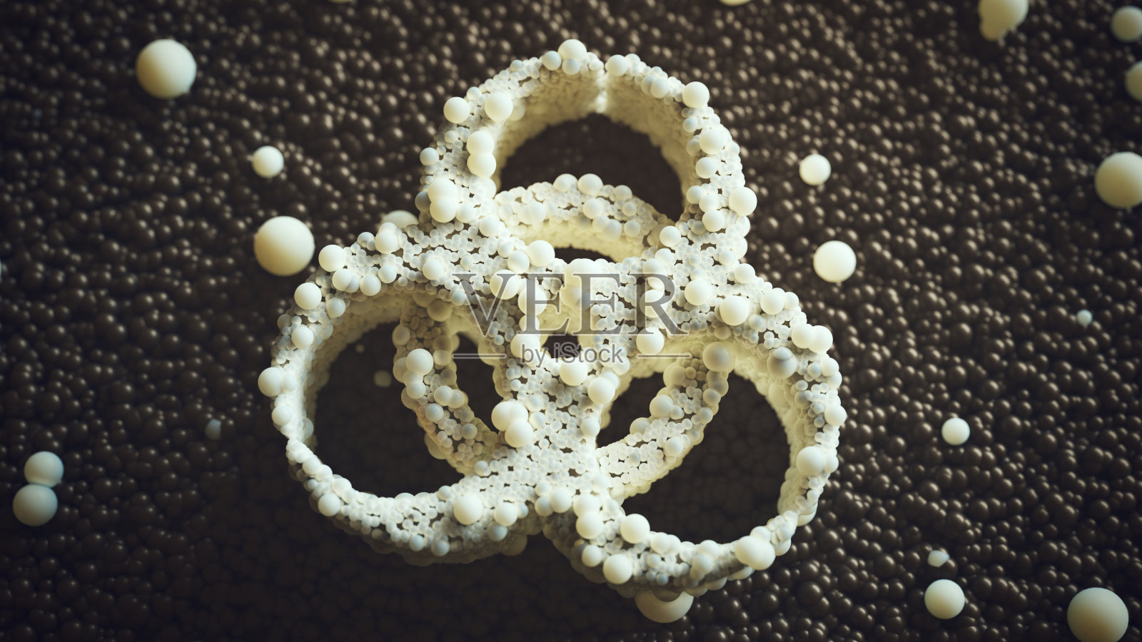 生物危害符号Unicode U+2623由黑色和白色的小球体组成照片摄影图片