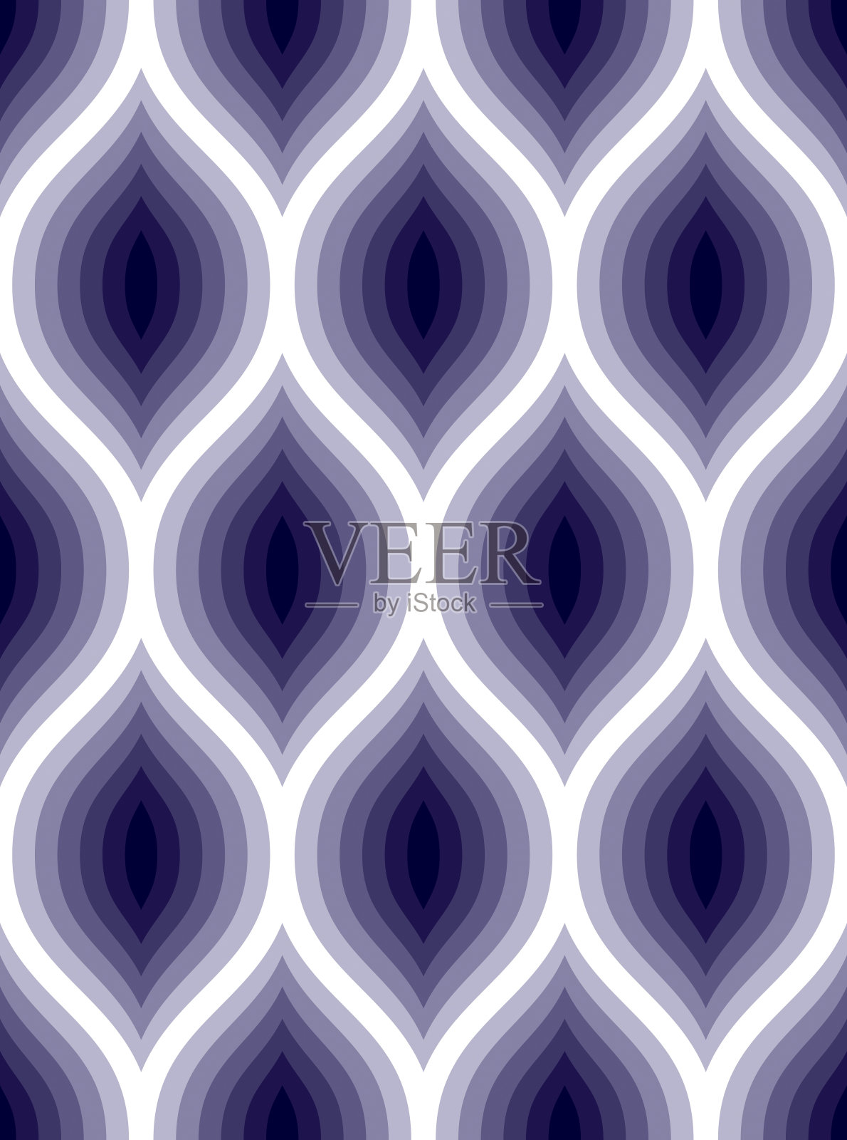 抽象线条几何无缝图案，矢量重复无尽的织物背景。波浪曲线形状的时尚重复主题。可用于织物，墙纸，包装，网和印刷。插画图片素材