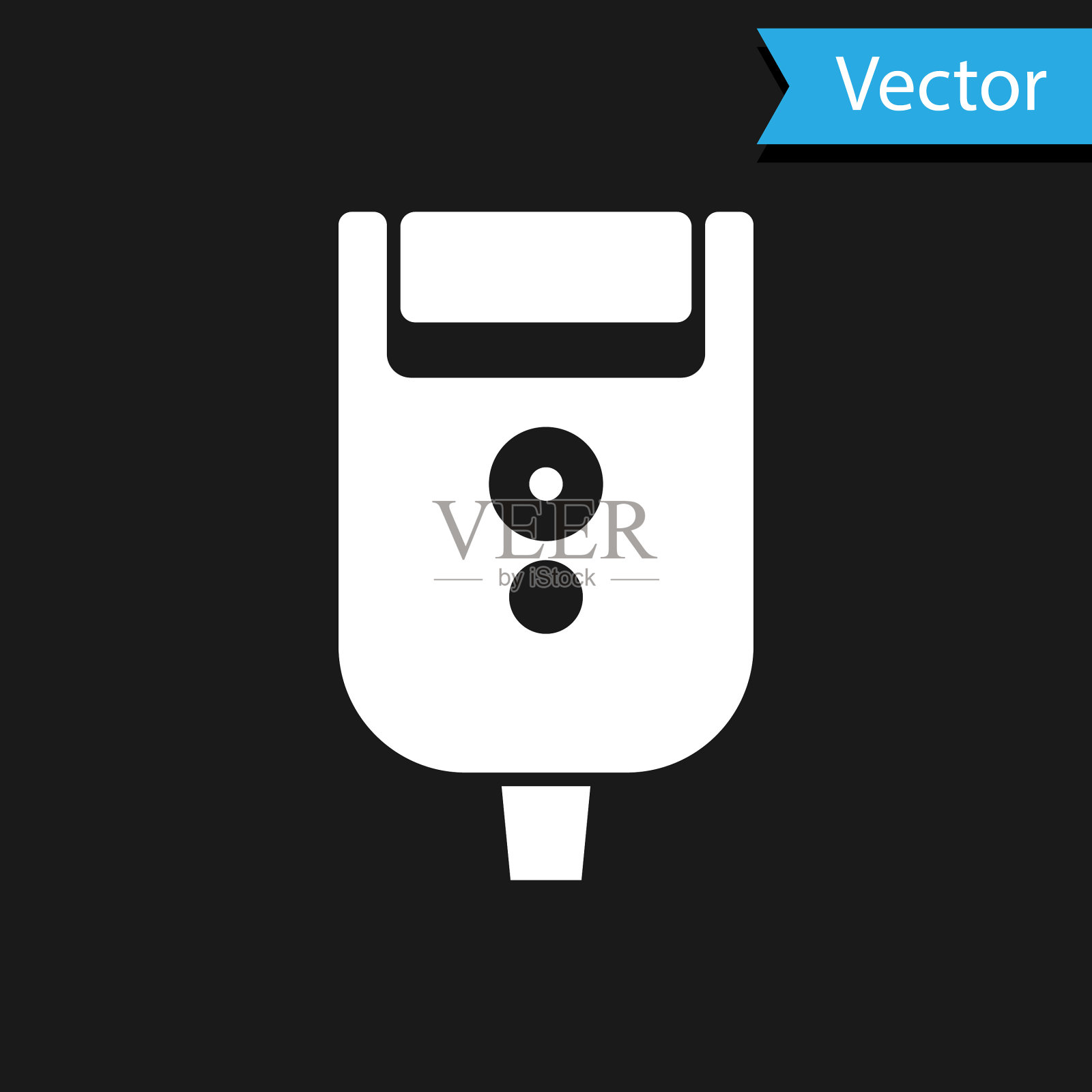 白色电动剃须刀片为男性图标孤立插画图片素材
