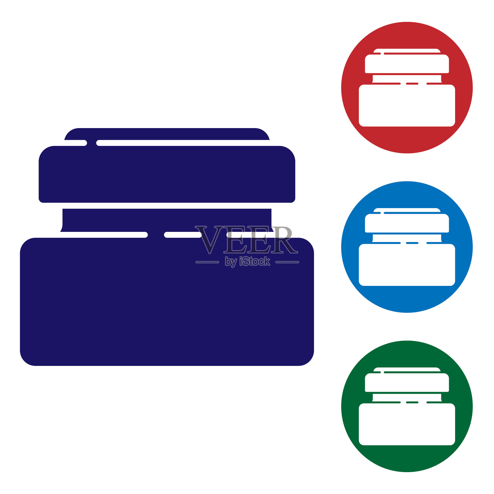 蓝色乳霜或洗液化妆品管图标隔离插画图片素材