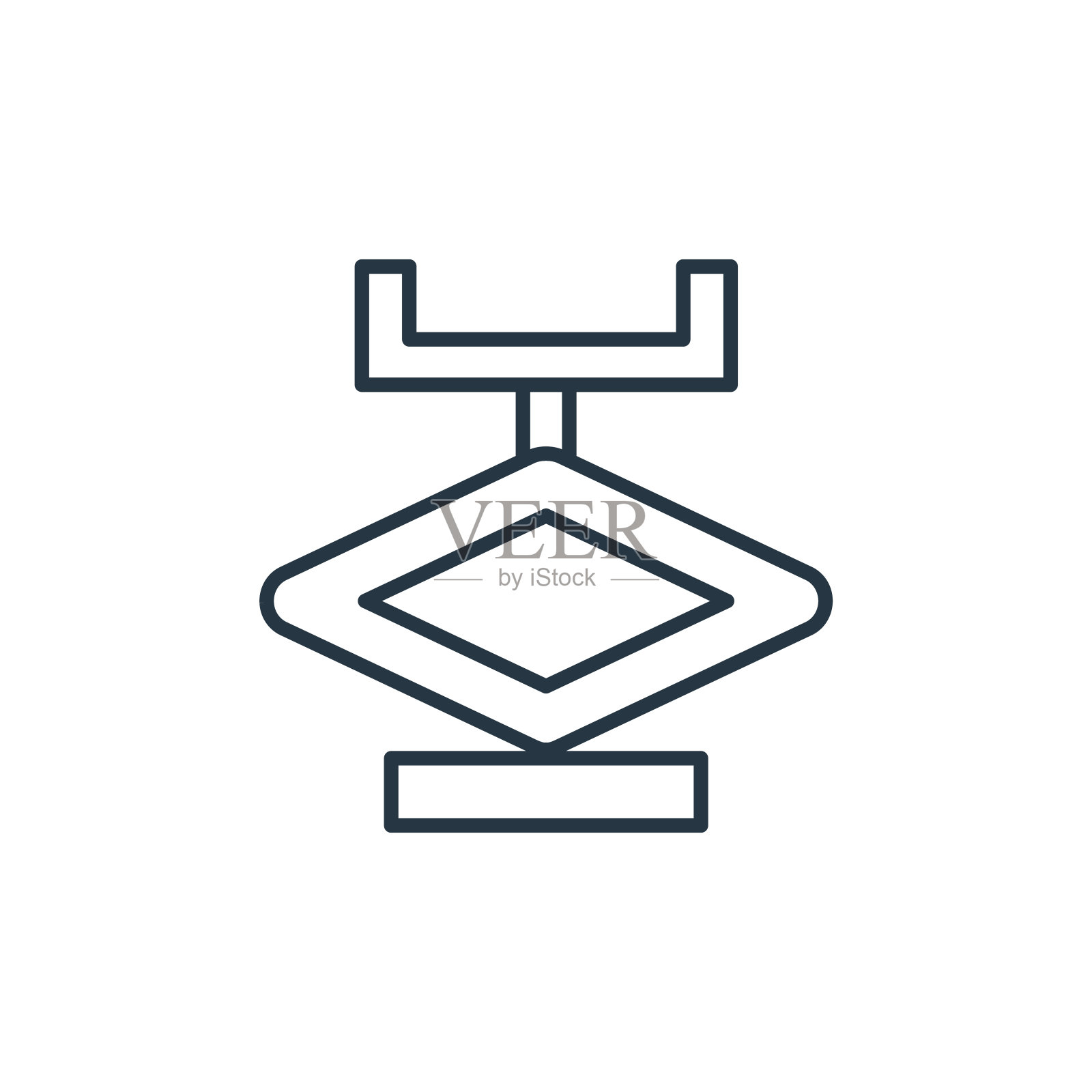 汽车千斤顶图标矢量赛车概念。汽车千斤顶的细线插图可编辑的笔触。汽车千斤顶线性标志，用于web和移动应用程序，标志，印刷媒体。图标素材