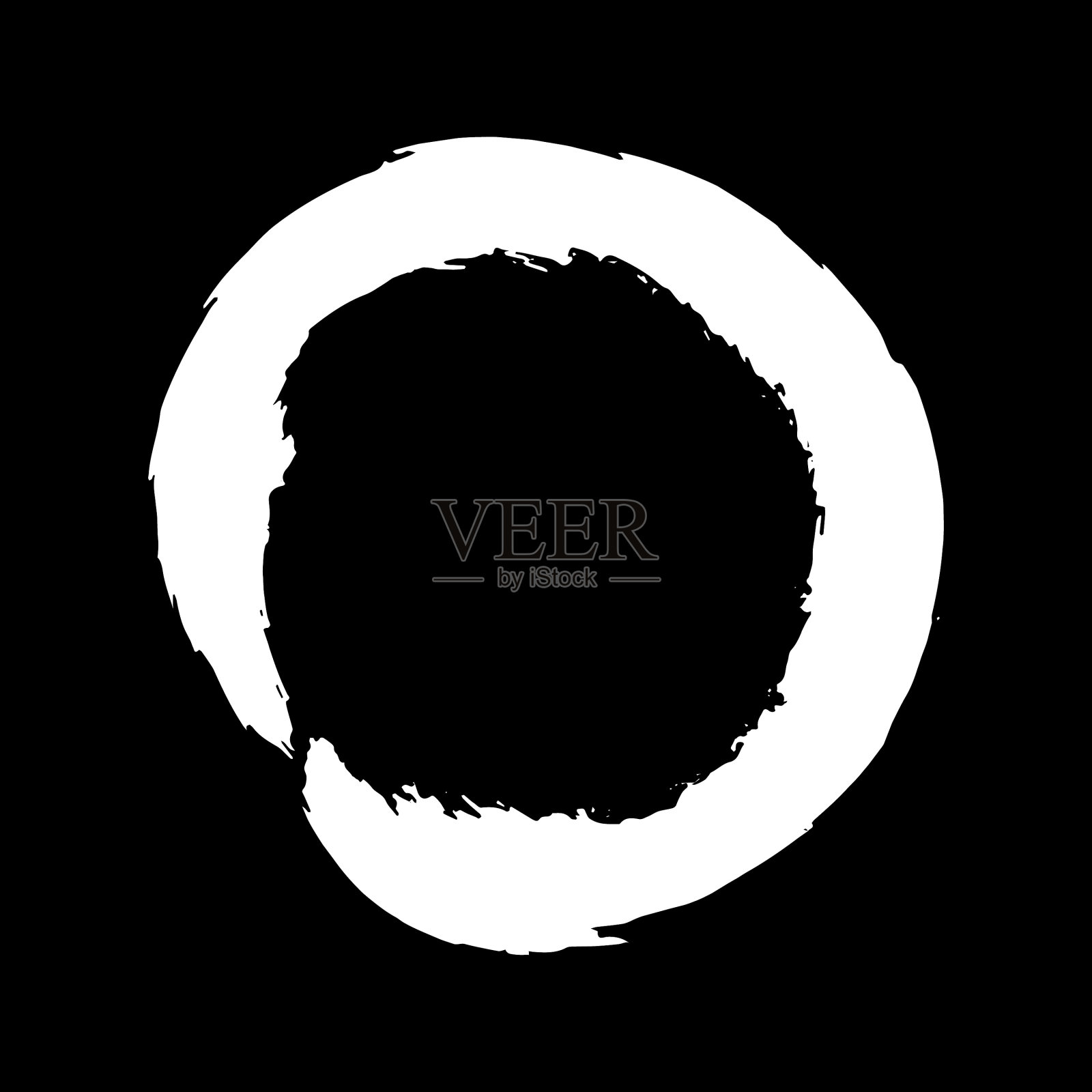 圆画笔触空白框架插画图片素材