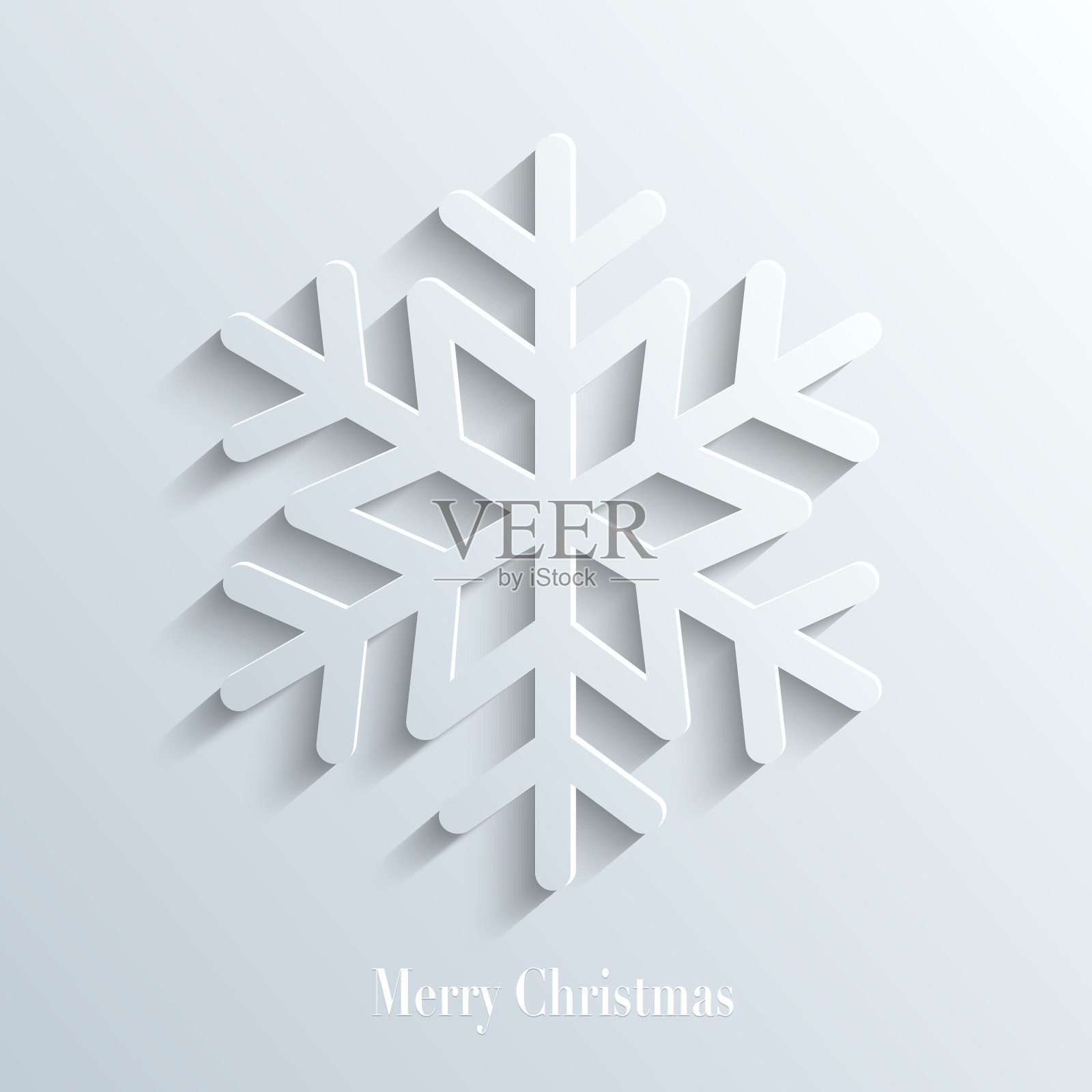 雪花伴影圣诞快乐插画图片素材