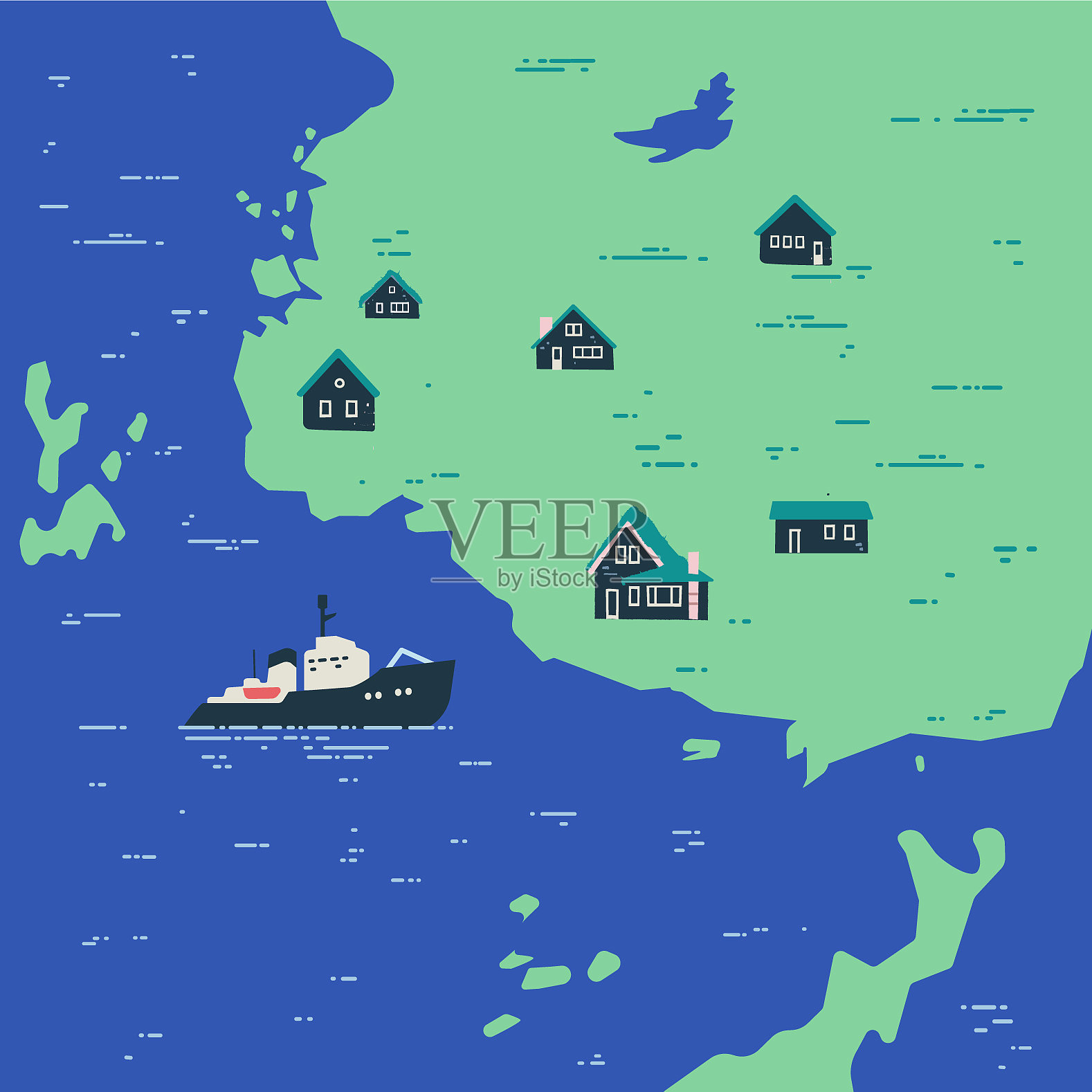 海洋海岸自然景观北欧国家插画图片素材