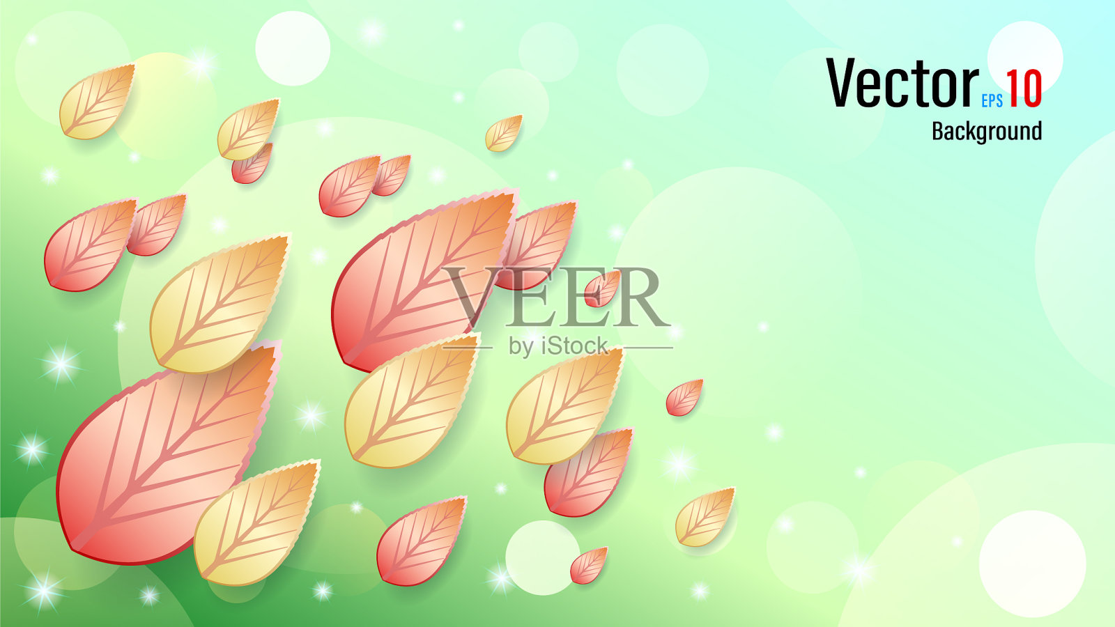 3d飘落的秋叶在雪的背景插画图片素材