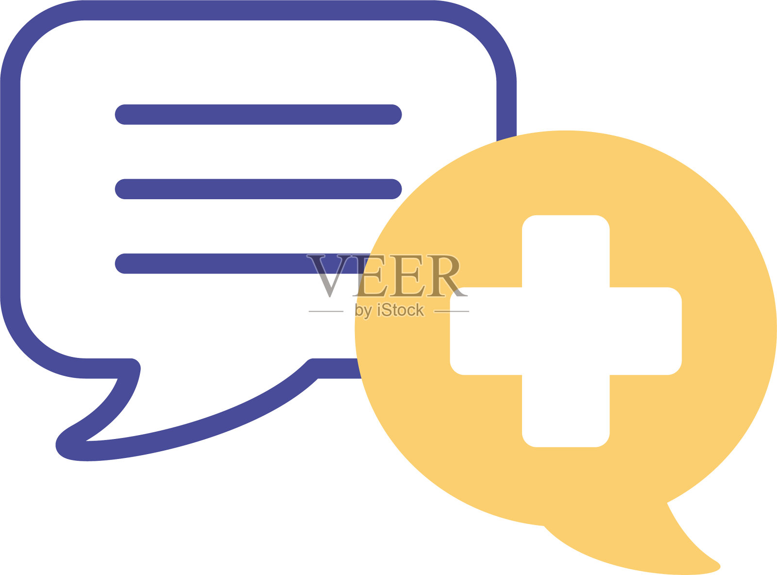 带有医学和心理健康的言论泡泡设计元素图片