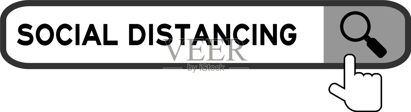 搜索横幅与手放大镜在字插画图片素材