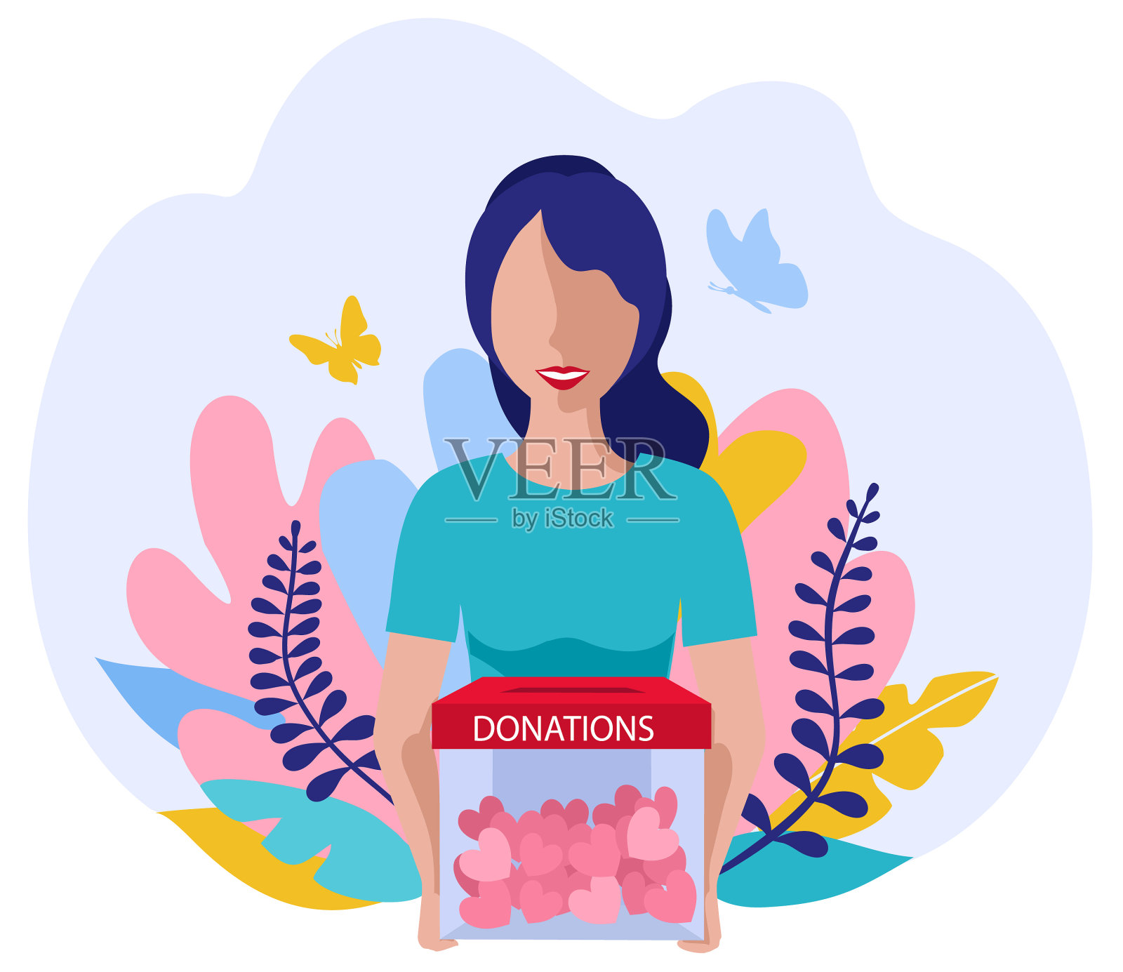 捐赠和慈善志愿的概念插画图片素材