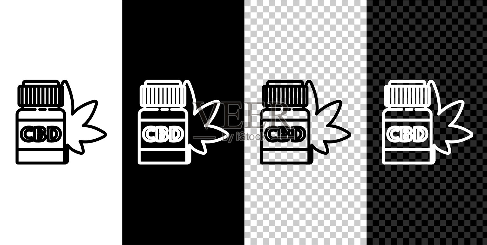 装大麻或大麻的药瓶图标素材