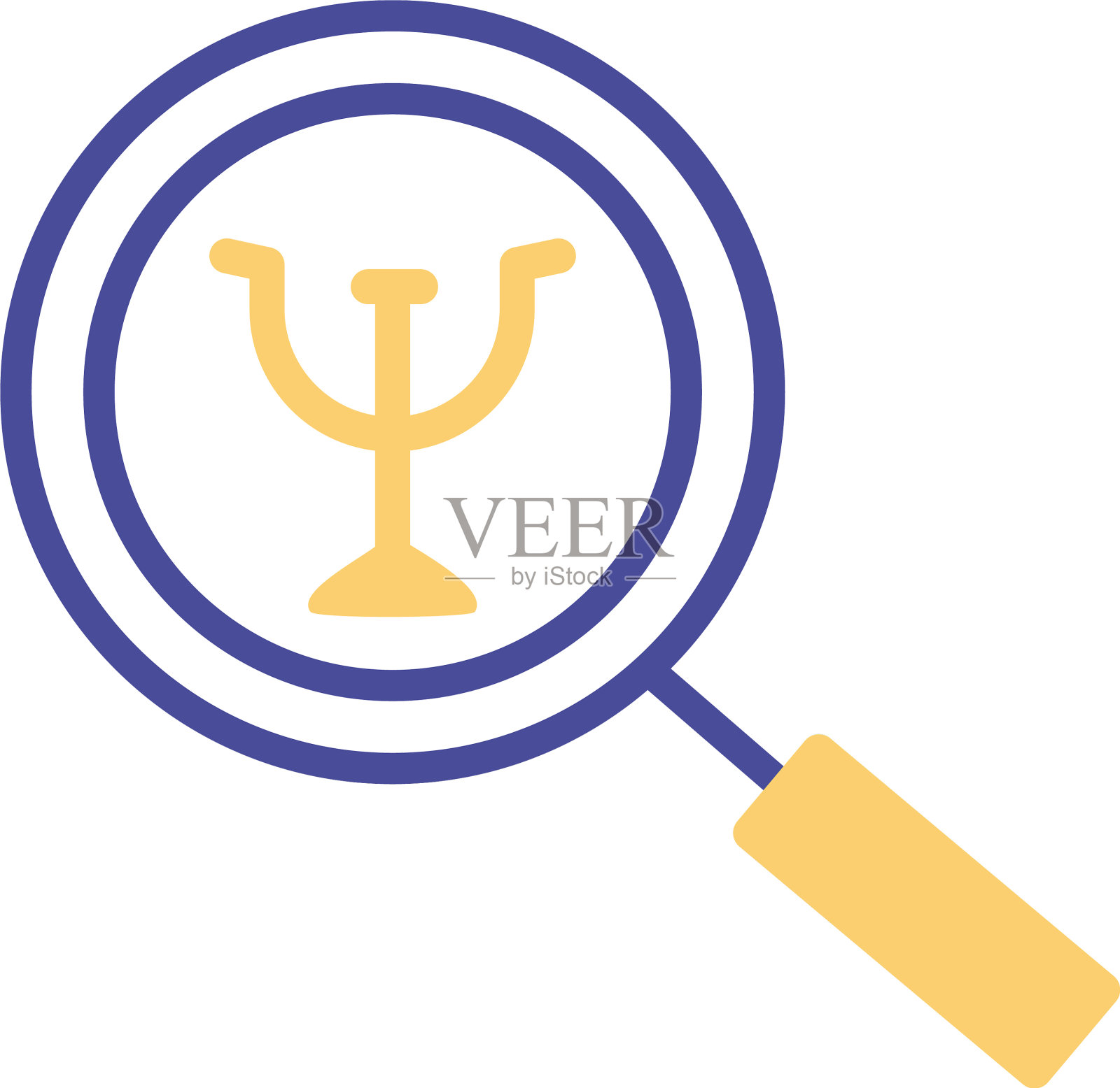 放大镜与符号精神健康线设计元素图片