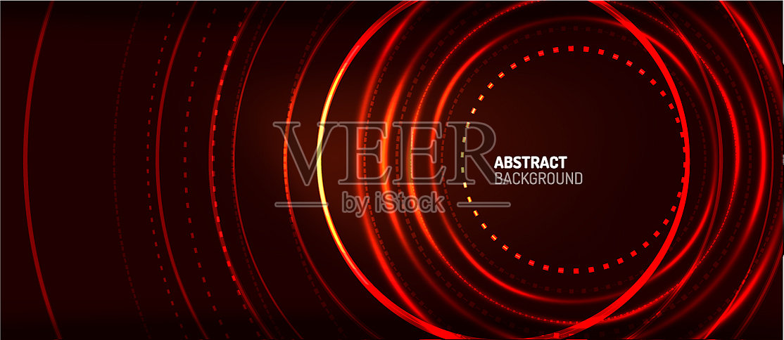 霓虹灯圈技术背景插画图片素材