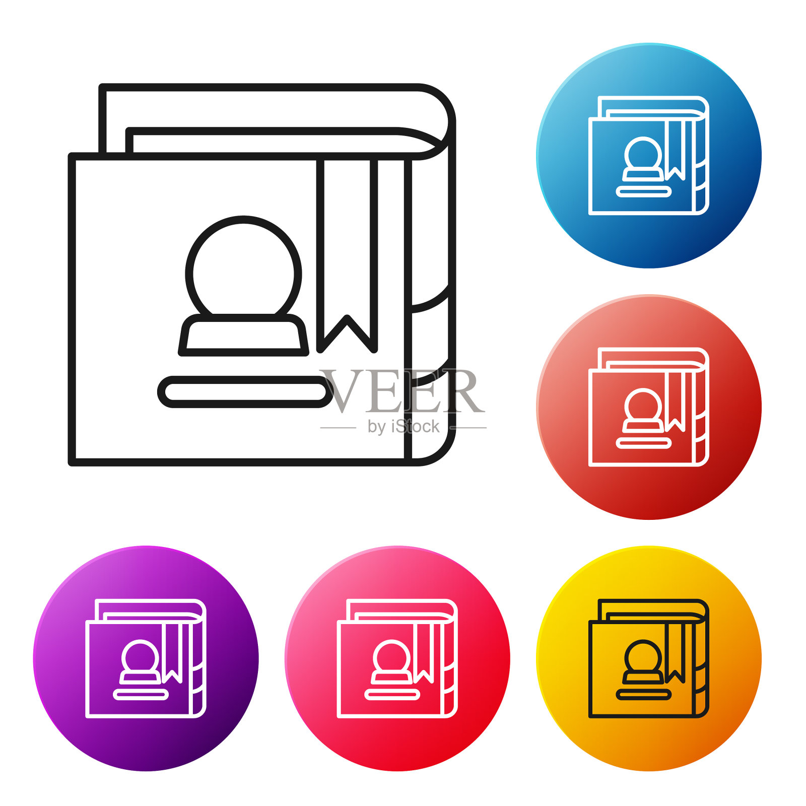 黑线古魔法书与炼金术图标素材