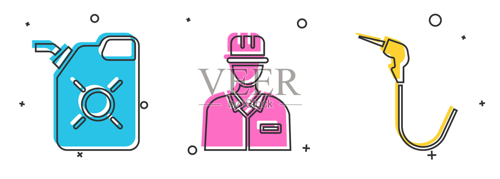 设置机油和汽油罐图标素材