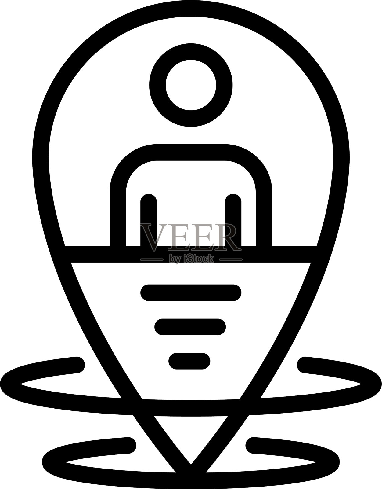 男子在地理点图标轮廓风格图标素材