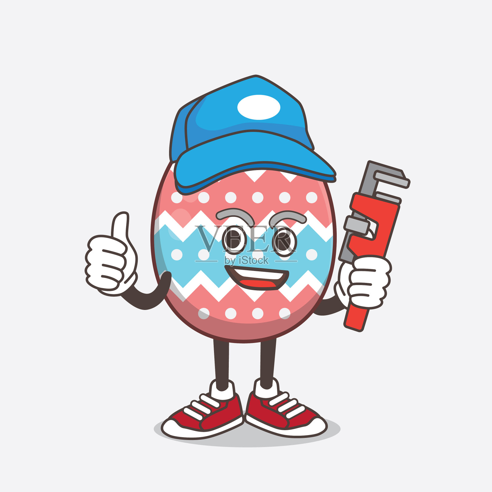 复活节彩蛋卡通吉祥物人物一样开心插画图片素材