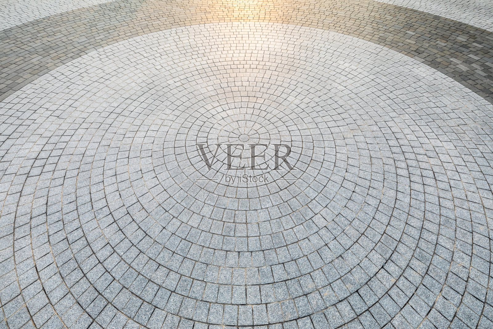 圆形方形地板俯视图。照片摄影图片