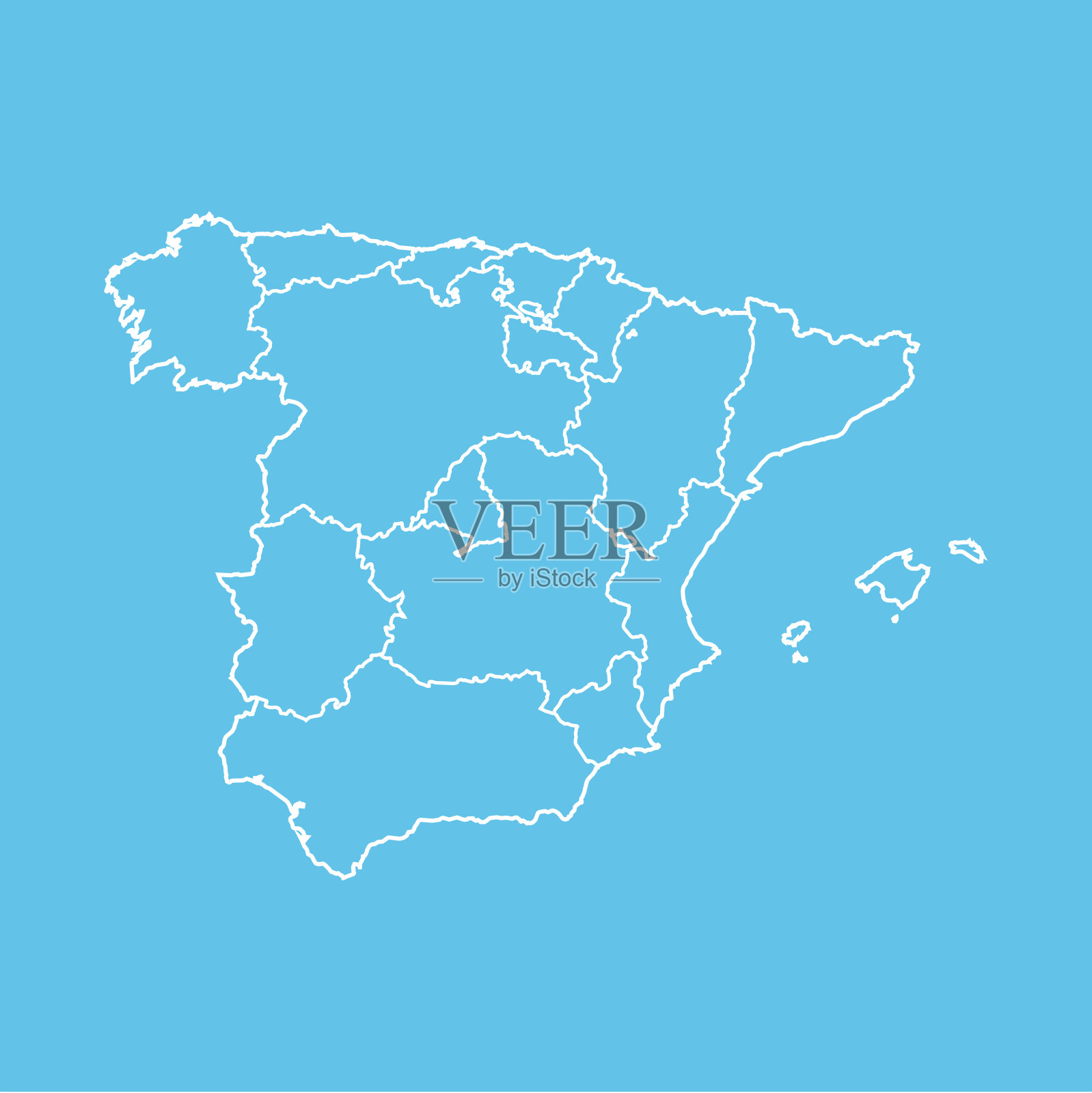 西班牙的地图插画图片素材