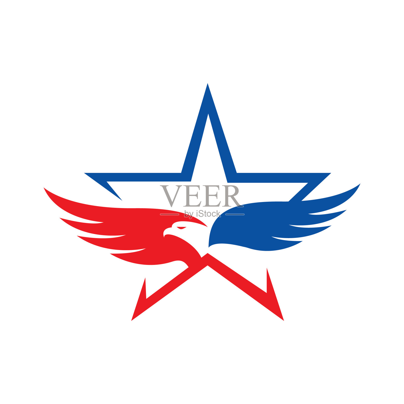 美国国旗美国条纹和星鹰标志矢量设计概念插图插画图片素材