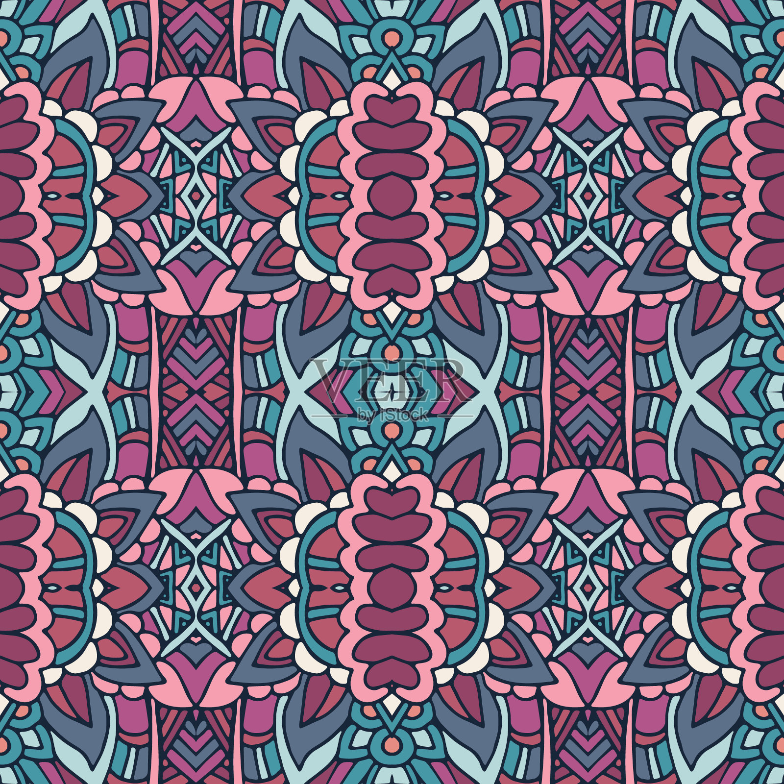 经典的装饰，美丽的无缝图案，矢量壁纸，斯沃格面料插画图片素材