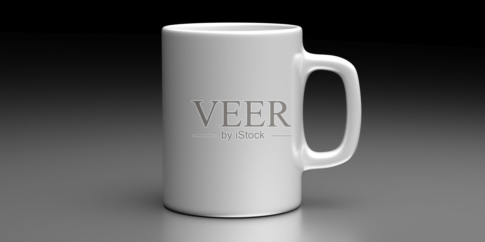 咖啡杯白色，黑色背景。热饮杯模型模板。三维演示照片摄影图片