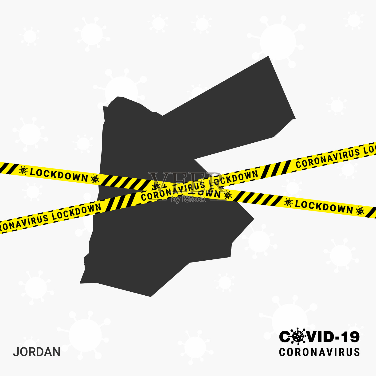 用于的约旦国家地图锁定模板插画图片素材