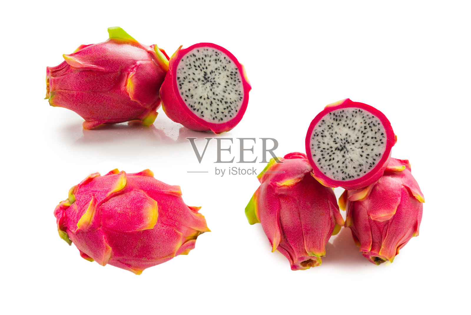 香甜可口的火龙果或火龙果孤立在白色。照片摄影图片