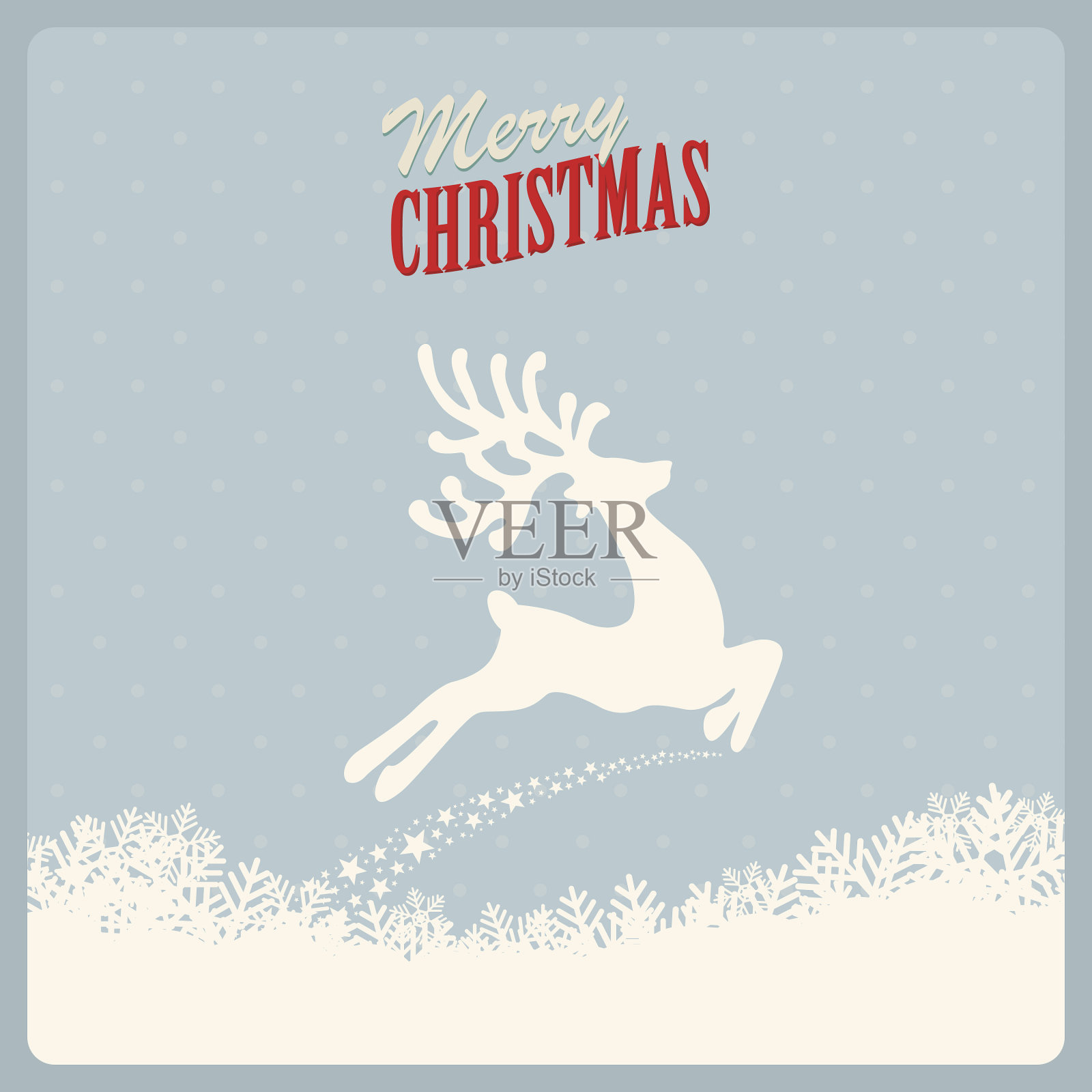 驯鹿飞圣诞快乐插画图片素材