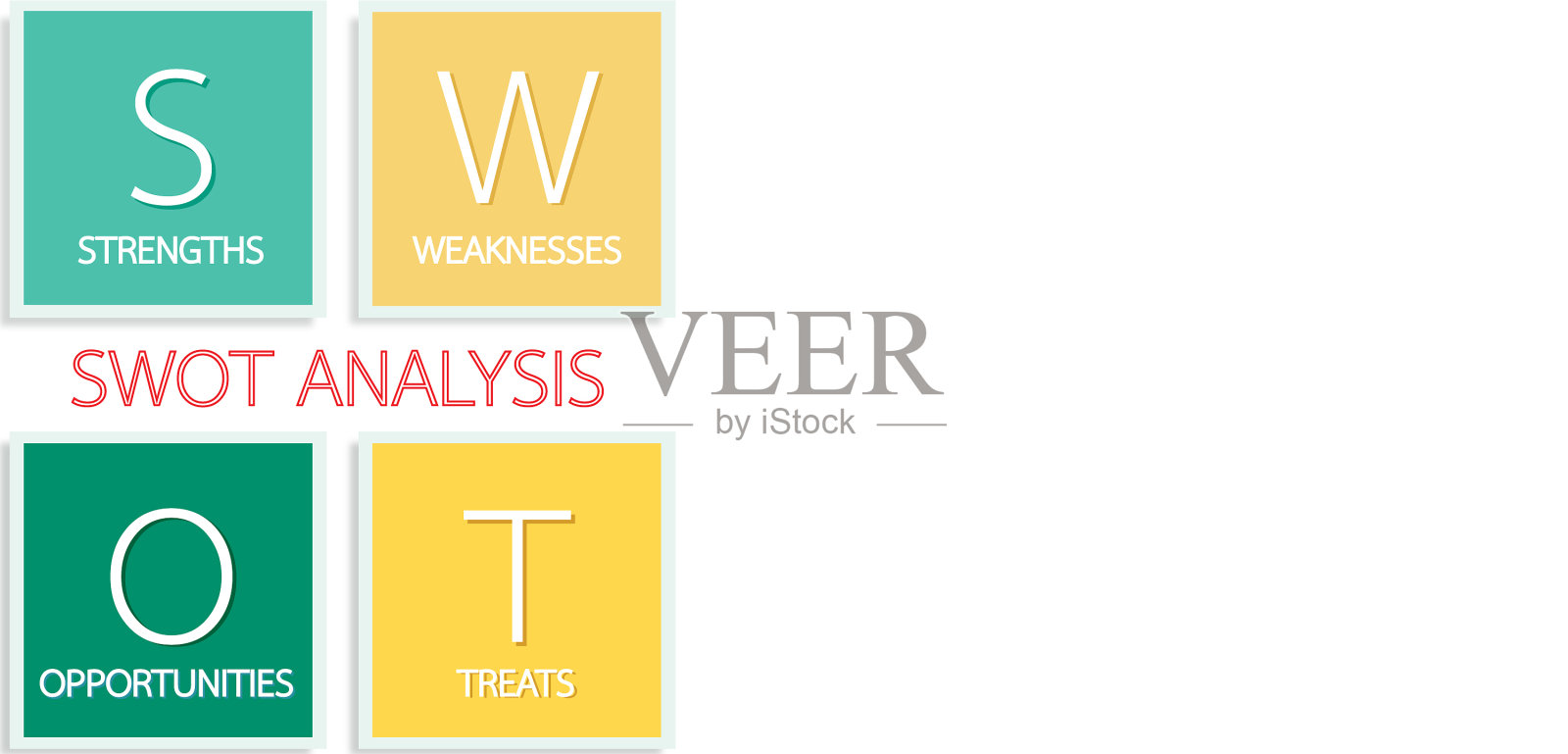 企业概念swot分析矩阵插画图片素材