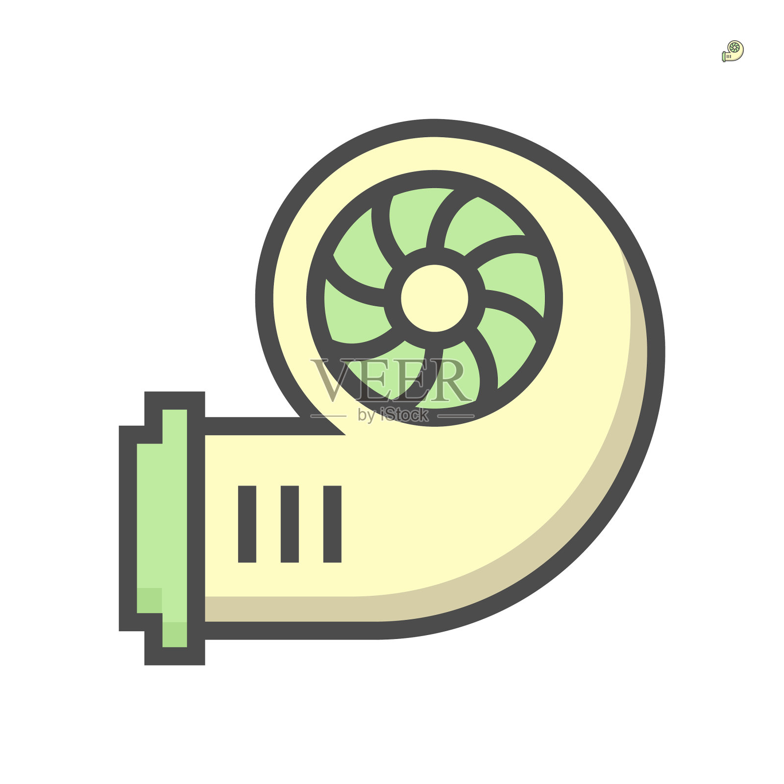 风机用于管道清洗工作图标64x64完美插画图片素材