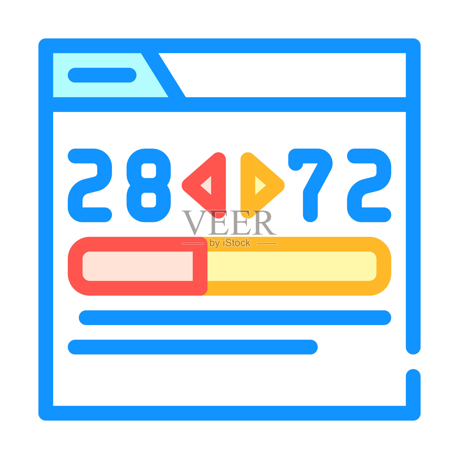 回顾统计比例彩色图标矢量插图插画图片素材