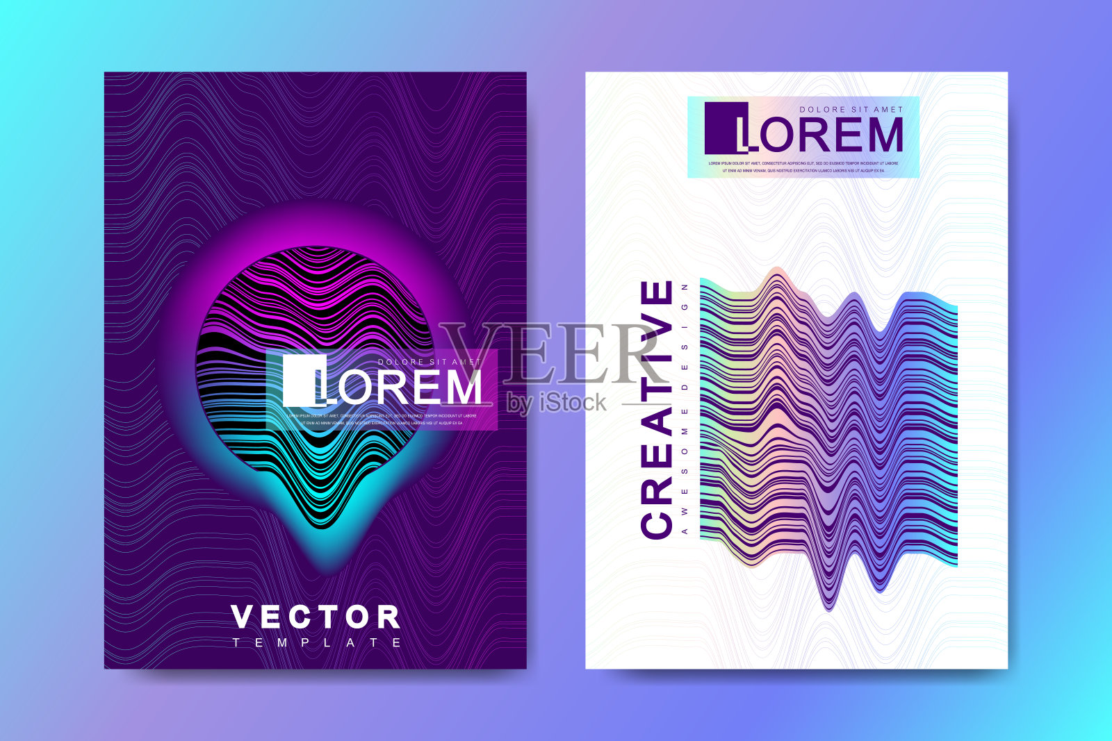 现代模板设计的封面，海报，报告，小册子，传单，传单。3D线光学错觉覆盖了glitched形式和几何形状。未来科学技术设计。设计模板素材