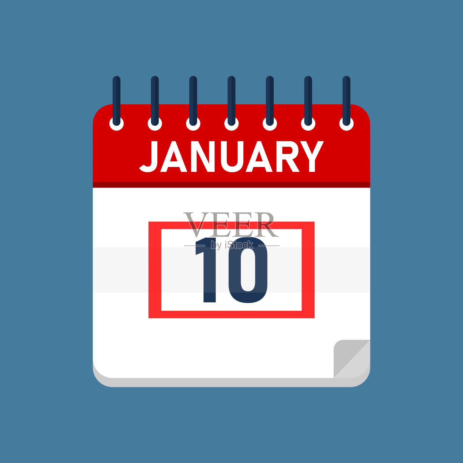 1月10日日历插画图片素材