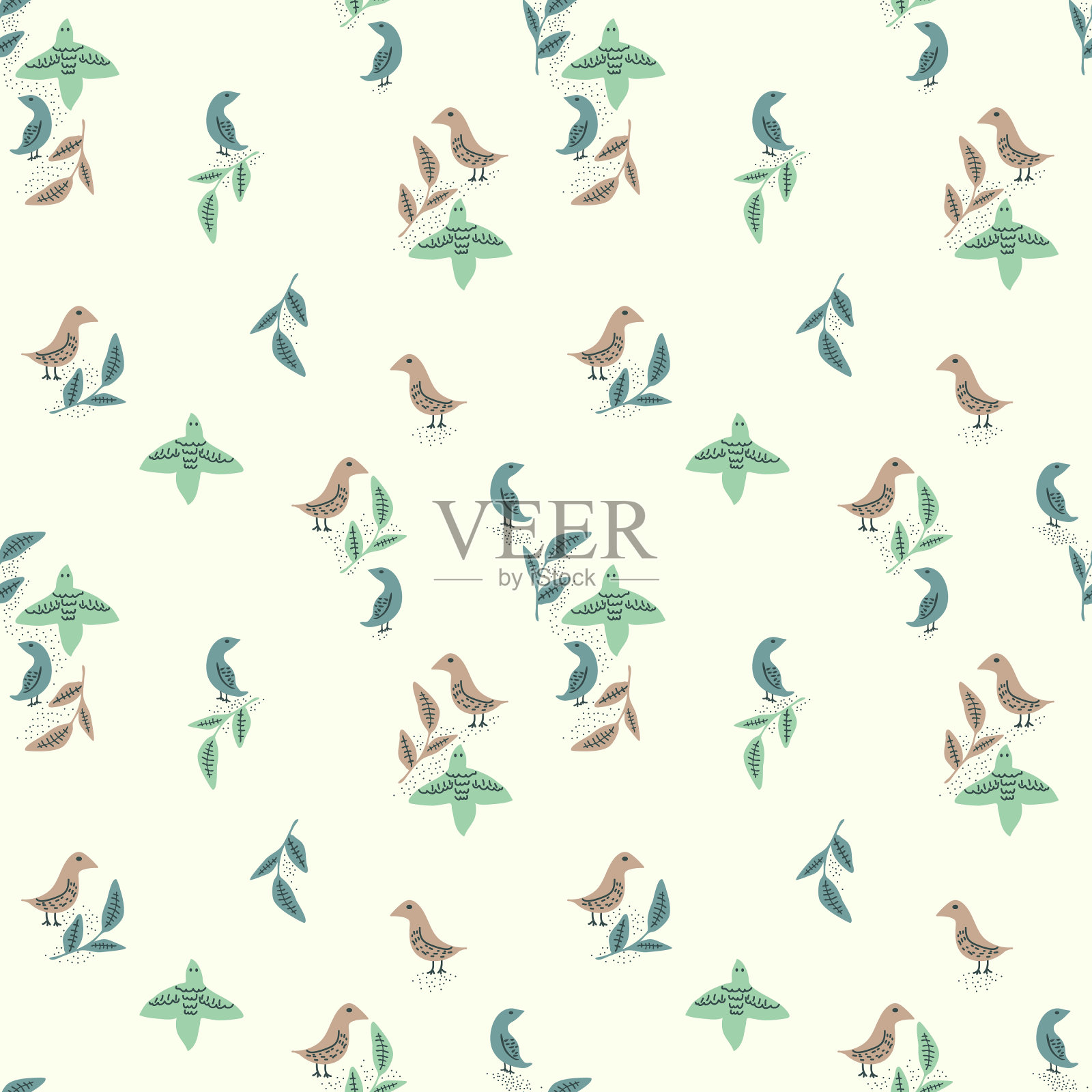 鸟类的模式插画图片素材