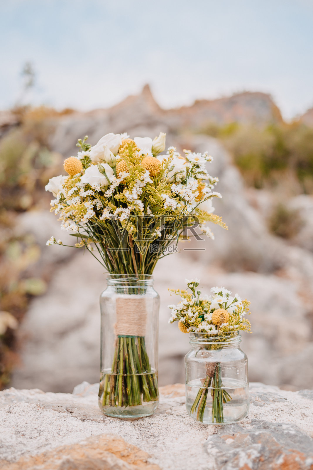 美丽的野花婚礼花束照片摄影图片