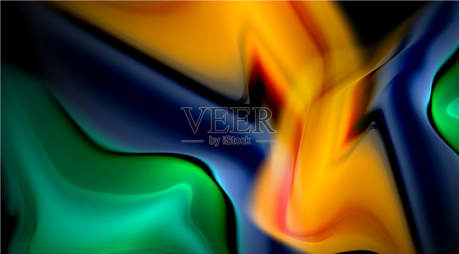 液体颜色在黑色背景上的液体梯度插画图片素材