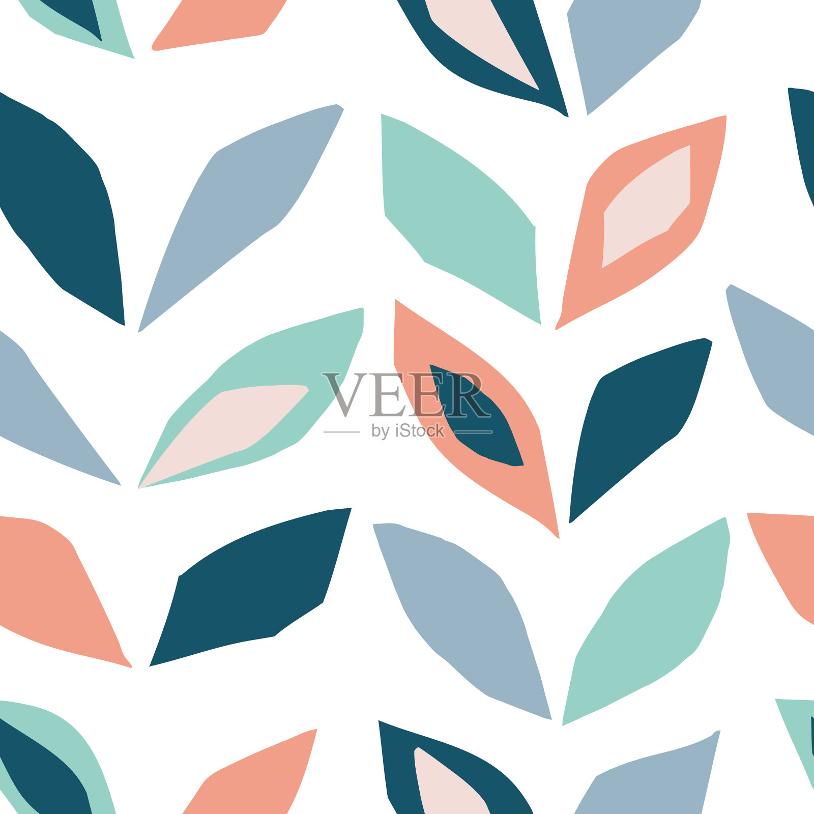 时尚创意无缝模式与手绘插画图片素材