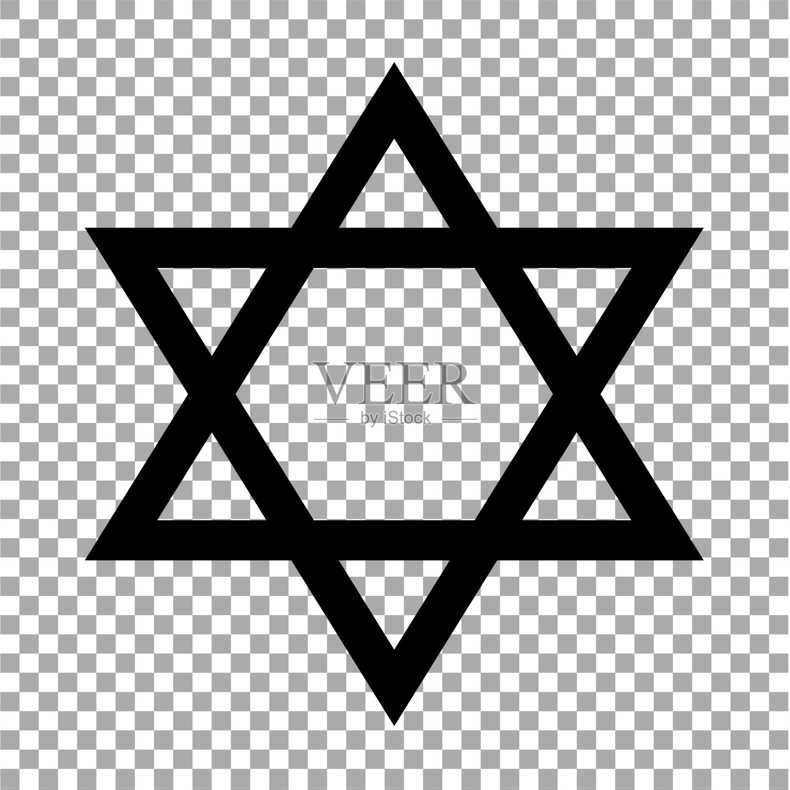 星大卫图标隔离透明插画图片素材