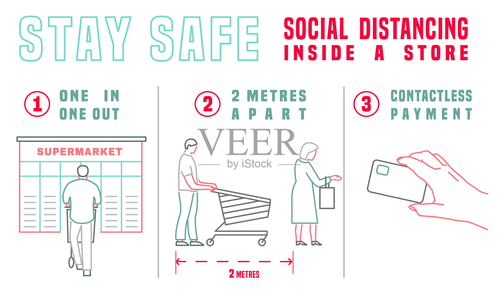 保持距离shopping-10插画图片素材