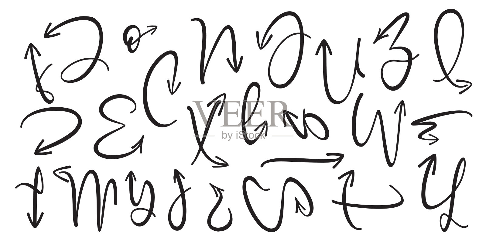 绘图箭头和图标集。向量的背景。图形的网站。设计元素图片