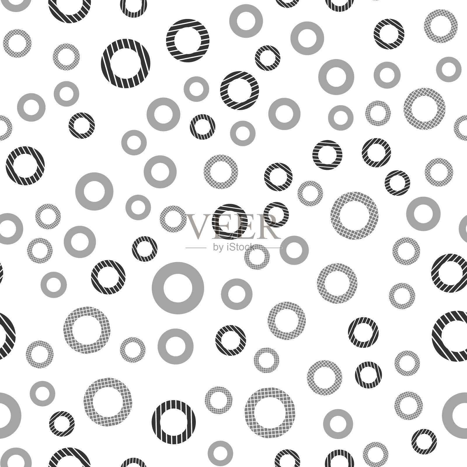 黑色圆无缝图案背景插画图片素材