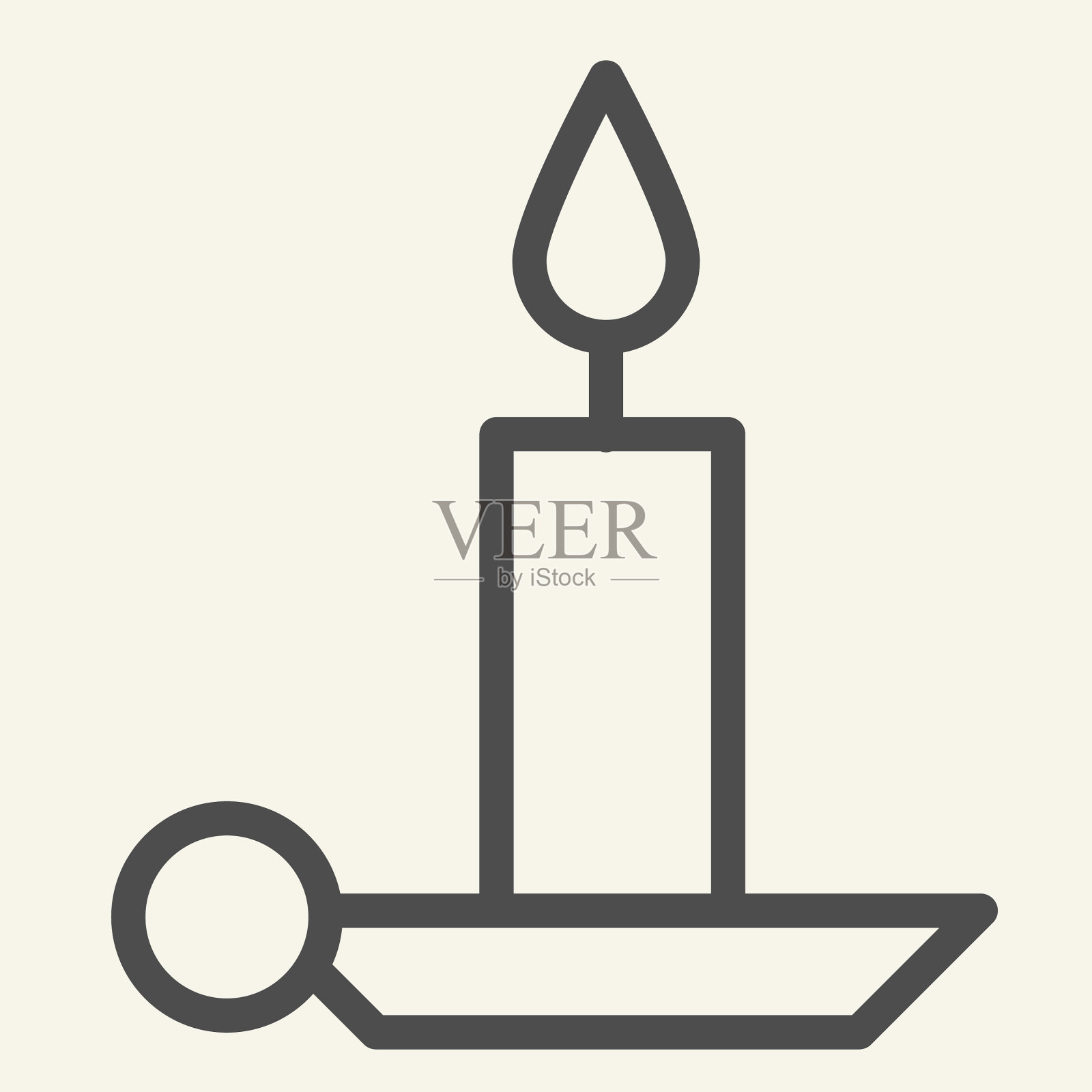 蜡烛线图标节日烛台上的烛台插画图片素材