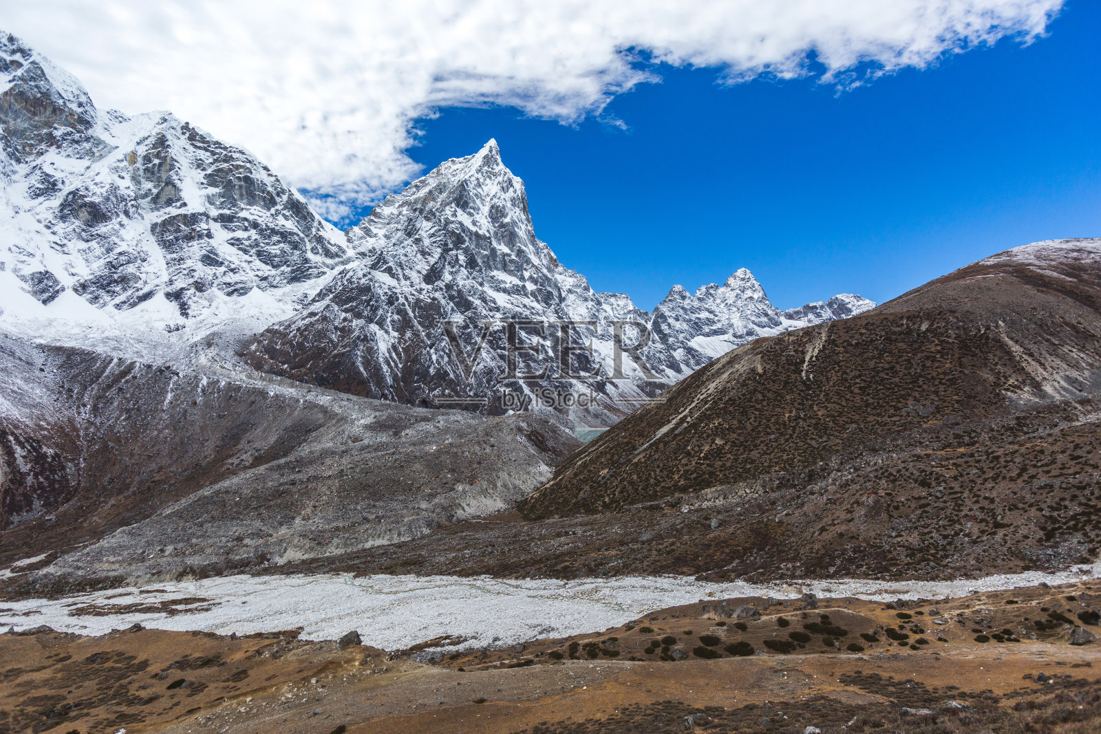 去珠峰大本营的路上。尼泊尔照片摄影图片