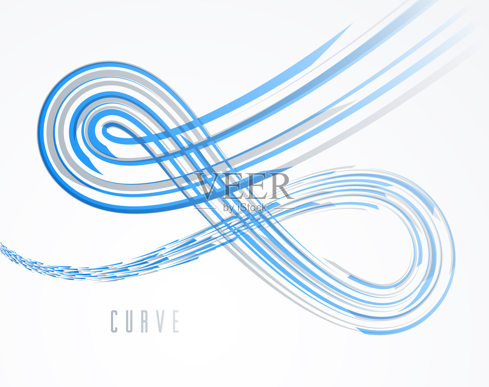 未来科技矢量抽象背景与三维线元素透视，动态运动连接主题，模板广告或海报或封面。插画图片素材