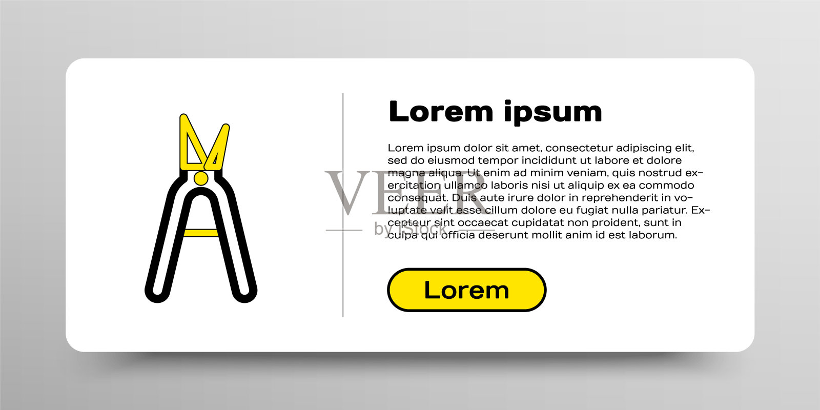 线园艺手工剪刀修剪图标孤立在白色背景。有木柄的修枝剪。色彩斑斓的轮廓的概念。向量插画图片素材