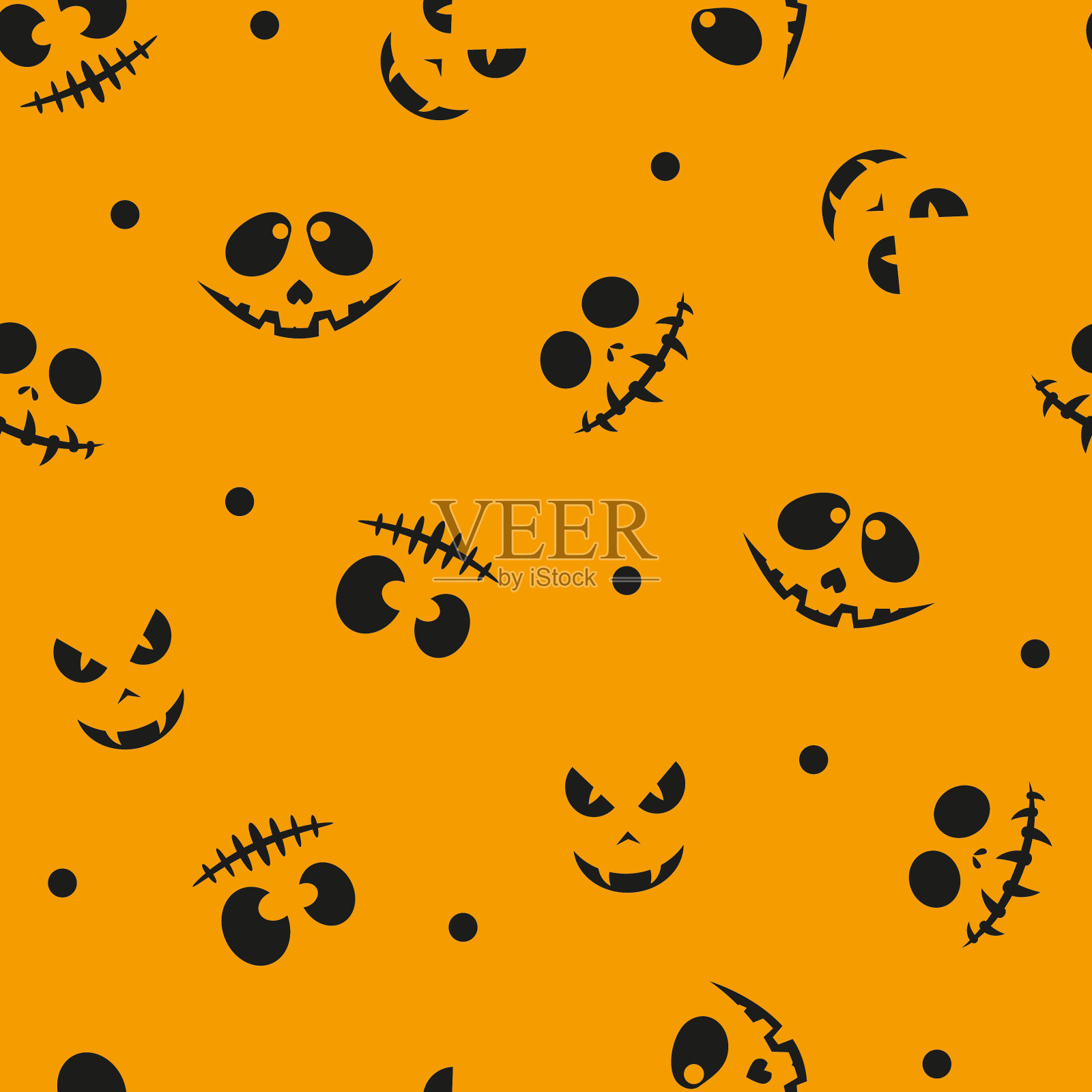 万圣节图案与口吻插画图片素材