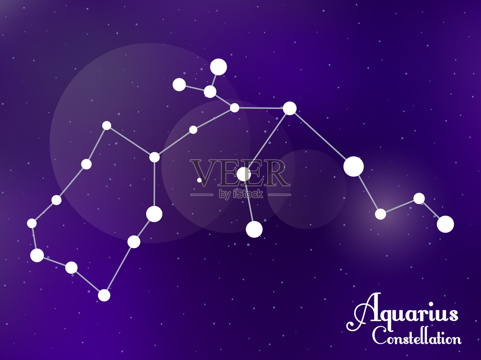 水瓶座星宿夜空星团插画图片素材