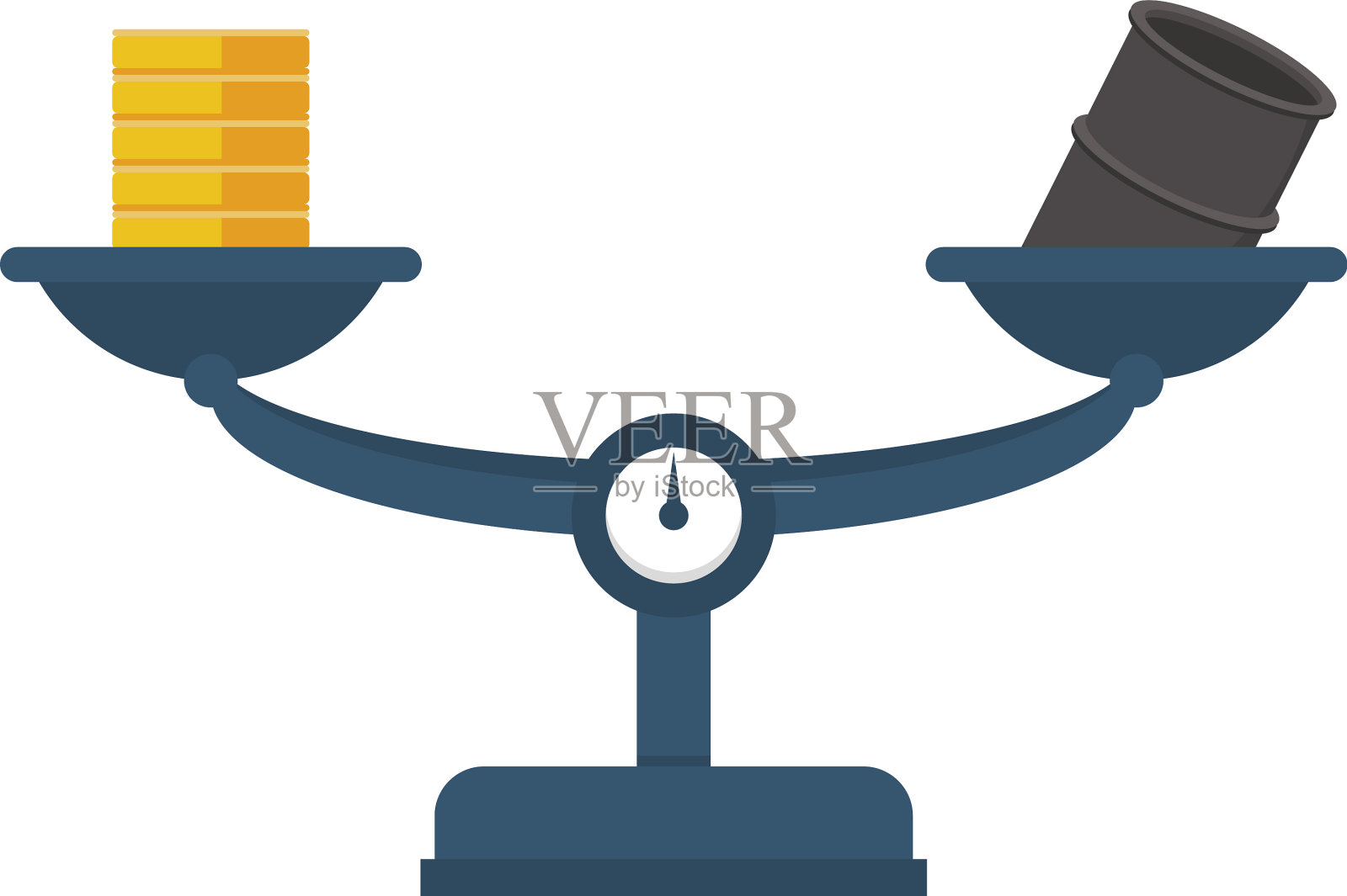 用油桶和硬币来平衡插画图片素材